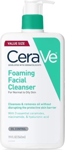 CeraVe Foaming Facial Cleanser, Face Wash for Oily Skin, 19oz