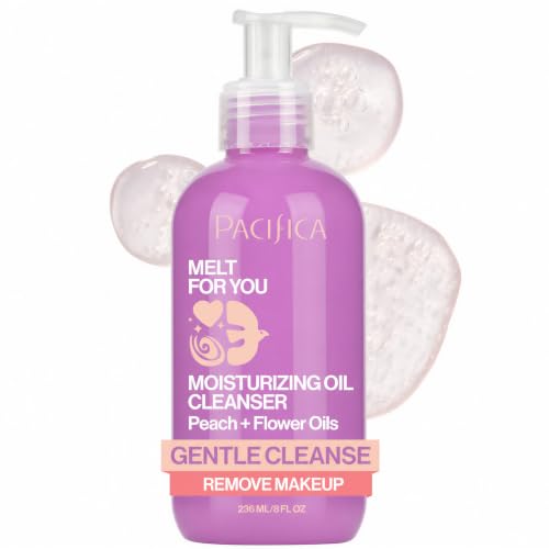 Pacifica Melt For You Facial Cleansing Oil – Hydrating Daily Face Wash & Makeup Remover Oil Cleanser for All Skin Types, Gentle Non-Comedogenic, Vegan, Clean Beauty, Dermatologist Tested 8 fl oz