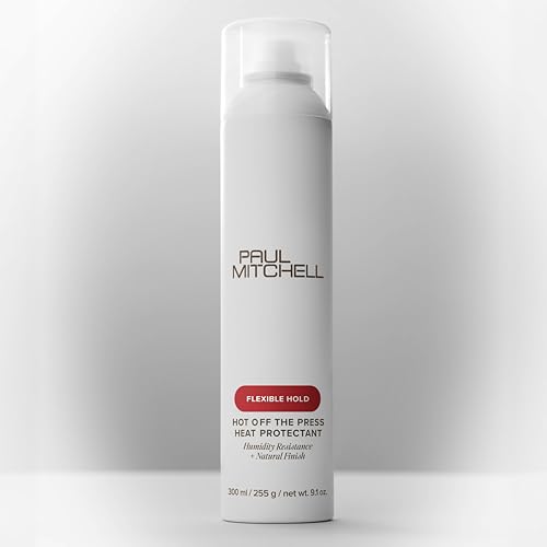 Paul Mitchell Hot Off The Press Heat Protectant, Humidity Resistance, Flexible Hold + Natural Finish, For All Hair Types, 6 oz