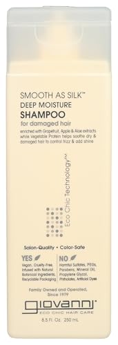 GIOVANNI Eco Chic Smooth as Silk Deep Moisture Shampoo, Calms Frizz, 8.5 oz