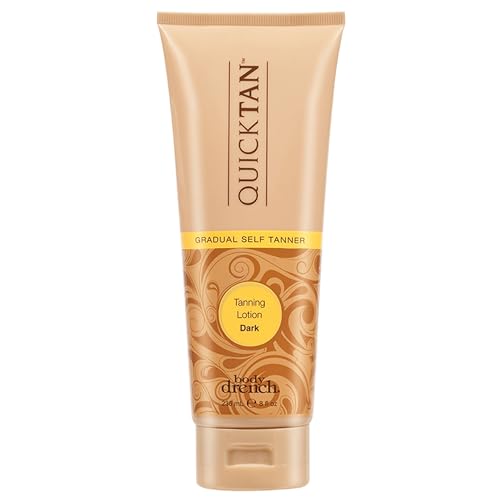 Body Drench Quick Tan Self Tanner Body Lotion – Sunless Tanning Lotion for Women, Natural-Looking Self Tan, Dark, 8 fl oz