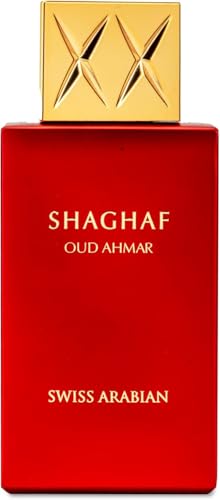Swiss Arabian Shaghaf Oud Ahmar - Luxury Products From Dubai - Long Lasting And Addictive Personal EDP Spray Fragrance - Seductive, Signature Aroma - The Luxurious Scent Of Arabia - 2.5 oz