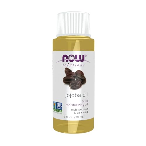 NOW Foods Solutions, Jojoba Oil, 100% Pure Moisturizing, Multi-Purpose Oil for Face, Hair and Body, 1-Ounce