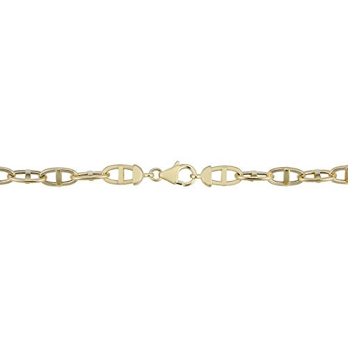 Kooljewelry Mens 14k Yellow Gold Twisted Mariner Bracelet (8.5 inch)