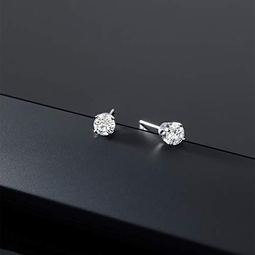Gem Stone King 14K Gold Lab Diamond Stud Earrings, White Gold, 1.00 Cttw