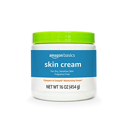 Amazon Basics Ultra Moisturizing Skin Cream for Dry & Sensitive Skin, Dermatologist Tested, Fragrance Free, Not Tested on Animals, Made in USA, 16 Ounce, 4-Pack (Previously Solimo)