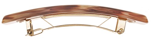 France Luxe Luxury Rectangle Barrette, Caramel Horn
