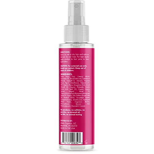 Mielle Organics Mongongo Oil Thermal & Heat Protectant Spray, Protects Hair from Heat Damage, Intense Heat Defense, Curl Pattern Protection, Safe for All Hair Types, 4 Ounce