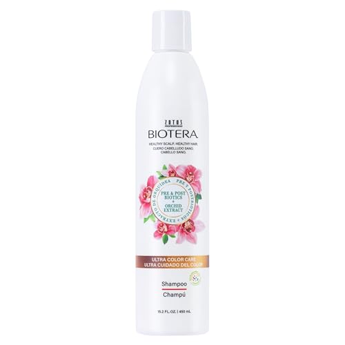 Biotera Ultra Color Care Shampoo for Vivid Color-Treated Hair - Protects & Extends Vibrancy with Coconut & Orchid Extract, Enhances Shine & Softness, Sulfate-Free, Vegan, 15.2 Fl Oz
