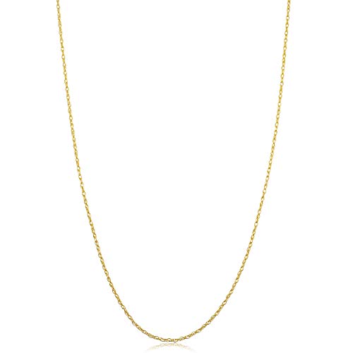 Kooljewelry 10k Yellow Gold Barely-There Necklace, Thin Lightweight