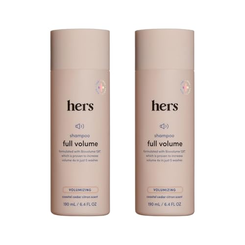 hers Full Volume Shampoo, Biotin, Coastal Cedar Citron, 2 Pack, 6.4 Fl Oz