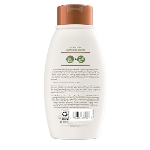 Aveeno Oat Milk Blend Moisturizing Shampoo, Ultra-Hydrating, for Dry, Damaged Hair, 12 fl oz