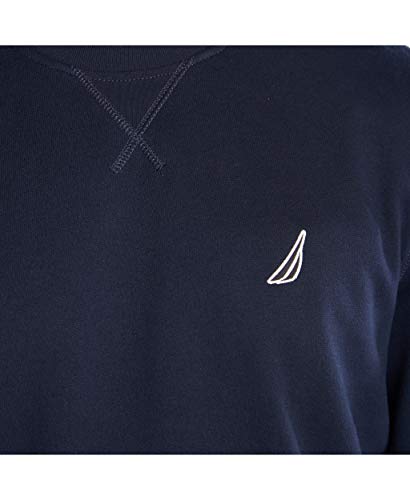 Nautica Men's Basic Crew Neck Fleece Sweatshirt Sweater, Navy, X-Large