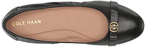 Cole Haan Women's TOVA Bow Ballet Flat, Black Leather, 10