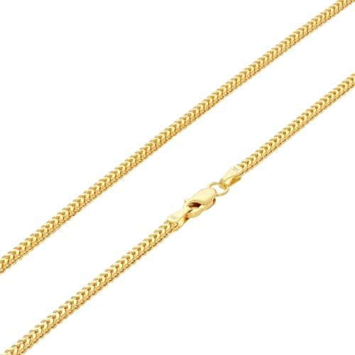 Nuragold 14k Real Yellow Gold Franco Box 1.5mm Wheat Chain Bracelet/Anklet - 7"