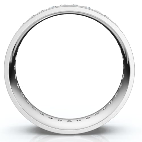 P3 POMPEII3 Pompeii 1.10Ct Diamond Eternity Men's Wedding Ring Polished Band 14k Gold Lab Grown - Size 8 (F/G,VS1-VS2)