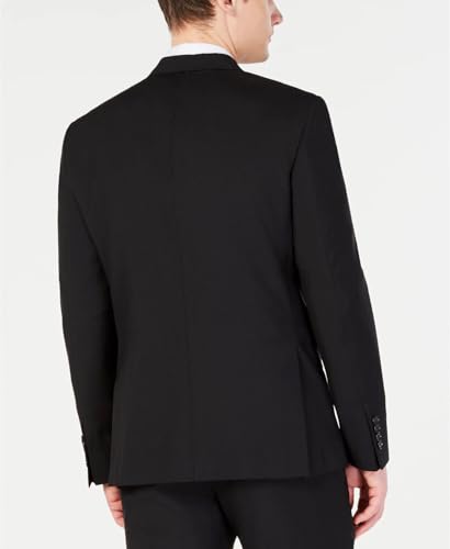 DKNY Men's Modern Fit High Performance Suit Separates, Black Solid, 42R