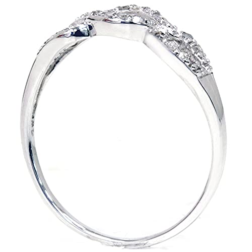 P3 POMPEII3 Pompeii 1/10ct Petite Diamond Infinity Ring 10K White Gold - Size 6