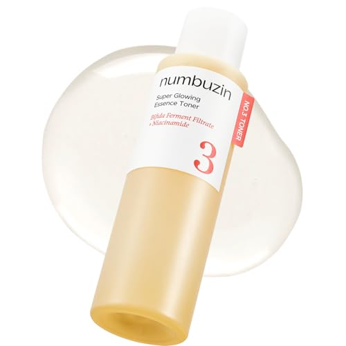 numbuzin No.3 Super Glowing Essence Toner, Fermented Toner for Skin Glow & Texture, Bifida, Niacinamide, Hydrating, Radiance-Boosting Essence, Pore Reset, 6.76 fl oz (200ml)