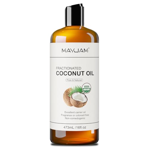MAYJAM Organic Fractionated Coconut Oil for Face Skin & Hair Care, 16 Fl oz