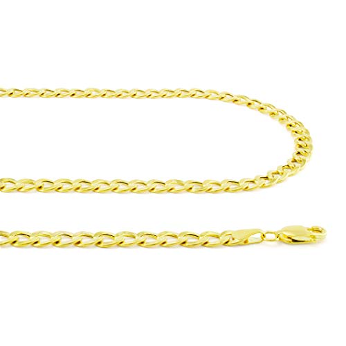 Nuragold 10k Real Yellow Gold Cuban Curb Link 4.5mm Chain Necklace, 16"-30" - 20"