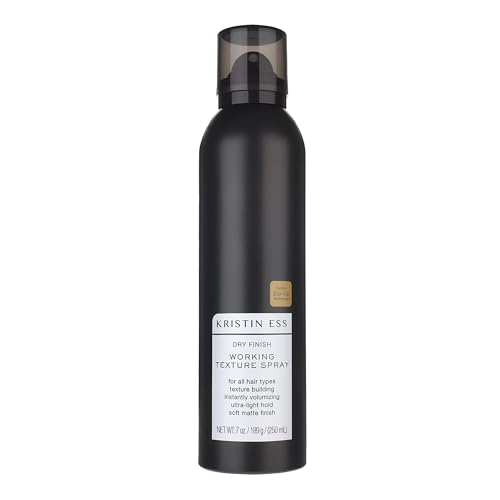 Kristin Ess Dry Texture Hair Spray for Women | Professional Salon | Light Hold Texturizing Styler + Volumizing Hairspray for Curls, Waves + Fine Hair | Soft Matte Finishing | Fresh Pear Fragrance, 7oz