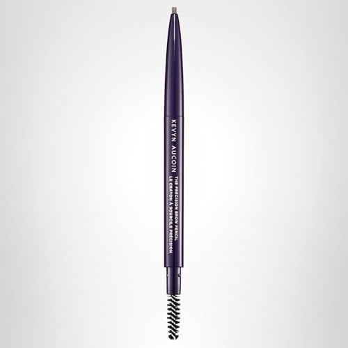 Kevyn Aucoin The Precision Brow Pencil, Brunette: Ultra slim, thin and strong. Retractable plus spoolie brush. Pro makeup artist go to. Sculpt, define and shape eyebrows. Stay put, smudge-proof.