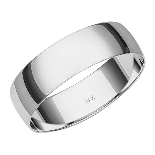 Brilliant Expressions Men’s or Women's 14K White Gold 5MM Classic Plain Simple Wedding Band, Size 10.5