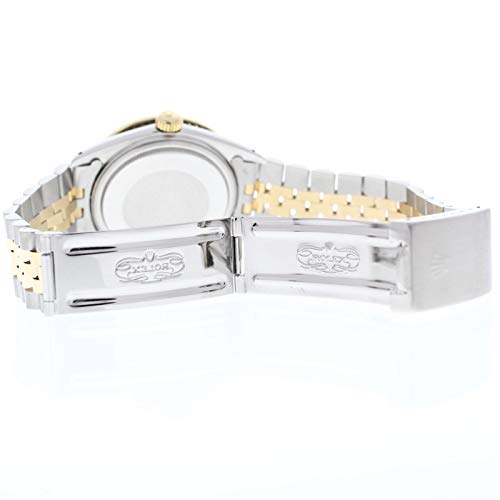 Rolex Mens Datejust 16013 36mm Steel & Gold Datejust Custom Added Silver Diamond Dial & Custom 1CT Diamond Bezel (Certified Pre-owned)