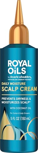 Head & Shoulders Royal Oils Daily Moisture Scalp Cream Treatment, Formulated with 1% Pyrithione Zinc, Anti-Dandruff Scalp Care with Coconut Oil, 5.0 fl oz