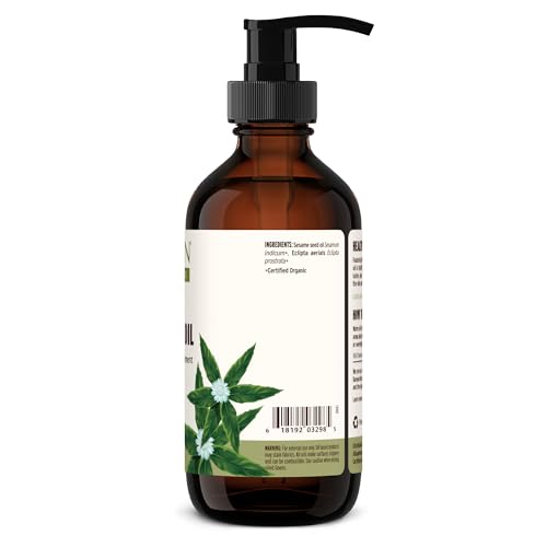 Banyan Botanicals Organic Bhringaraj Oil – Supports Healthy Hair Growth – Oil Made with Traditional Methods – 8 oz. – Non-GMO Sustainably Sourced Ayurvedic Hair Oil