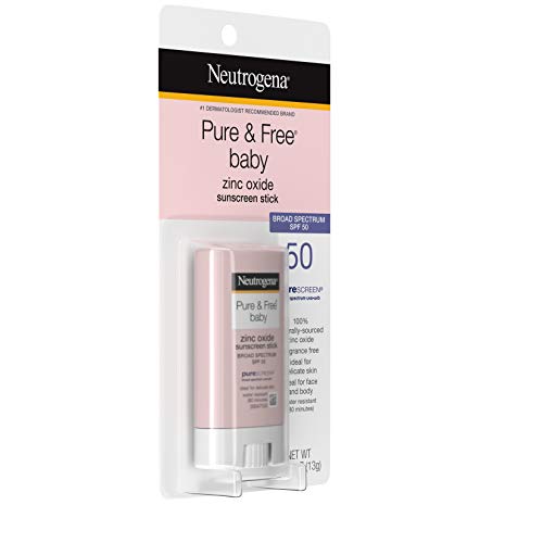 Neutrogena Pure & Free Baby Mineral Sunscreen Stick SPF 50, 0.47 oz, 2 Pack