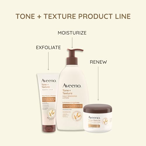 Aveeno Tone + Texture Renewing Body Lotion, Fragrance-Free, 18 fl. oz