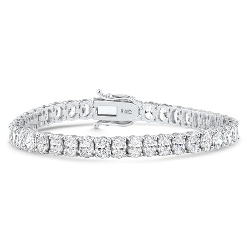 P3 POMPEII3 Pompeii 7-21Ct TW Oval Diamond Tennis Bracelet 14k Gold 7" Lab Grown (F/G,VS1-VS2)