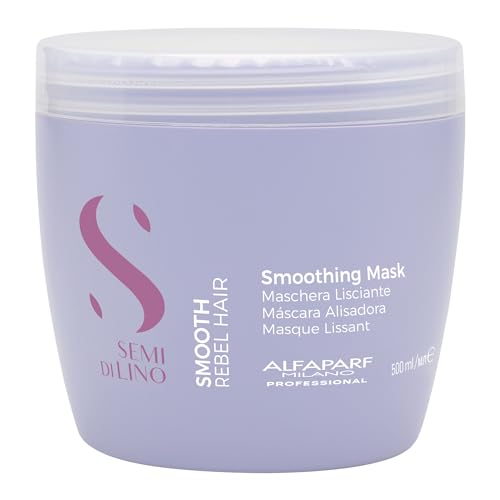 ALFAPARF MILANO Semi di Lino Smooth Mask for Frizzy and Rebel Hair - Intensive Detangling Hair Treatment - Controls Frizz - Straightens and Hydrates Unruly Hair, 16.9 fl. oz.