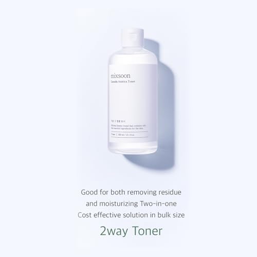 mixsoon Centella Asiatica Toner-Soothing and Hydrating Facial Toner, CICA Extract, Gentle Formula for Sensitive, Balanced Skin 300ml / 10.14 fl.oz. Korean Glass Skin Care