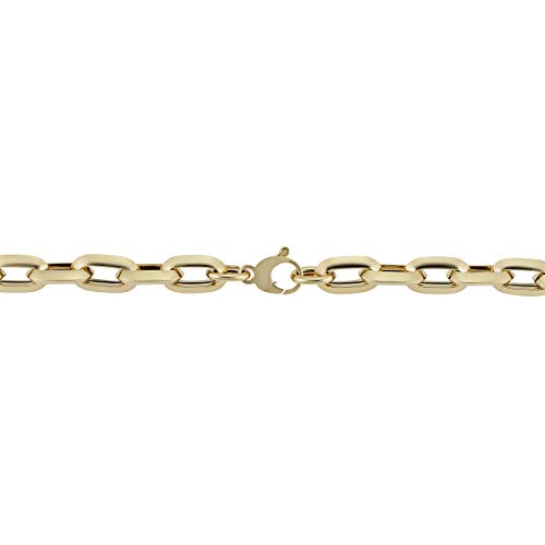 Kooljewelry 14k Yellow Gold Oval Rolo Link Bracelet (10 mm, 8.5 inch)