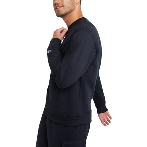 Champion Mens Sweatshirt, Powerblend, Fleece Crewneck (Reg. Big & Tall) Sports-fan-sweatshirts, Navy C Logo, Large US