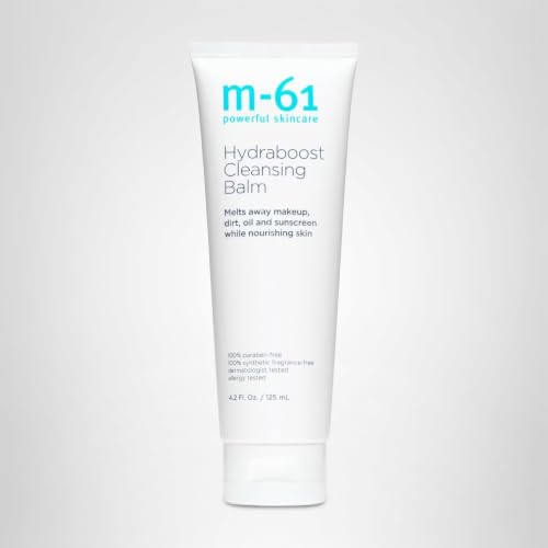 m-61 Hydraboost Cleansing Balm | Makeup Removing Cleanser Balm Melts Away Dirt, Oil, and Sunscreen | Fragrance Free | Derm & Allergy Tested | Made in USA | 4.2 Fl Oz