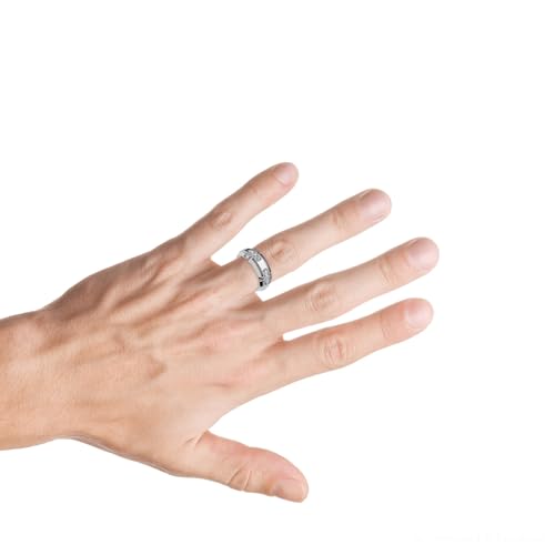 P3 POMPEII3 Pompeii Men's 1/2Ct 7mm Wide Interlocked Diamond Wedding Ring 14k Gold Lab Grown - Size 9.5 (F/G,VS1-VS2)
