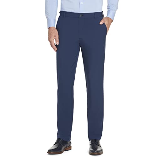 Van Heusen Men's Slim Fit Flex Flat Front Pant, Blue Barge, 29W x 32L