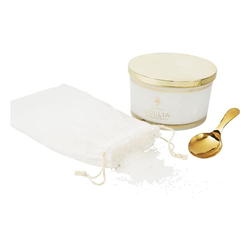 LOLLIA Elegance Bath Salts for Women, 20 oz, White Amber & Mirabelle Soak