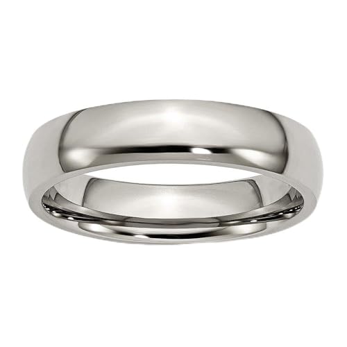 Sonia Jewels Solid Titanium 5mm Plain Classic Wedding Band Ring Comfort-Fit Size 14