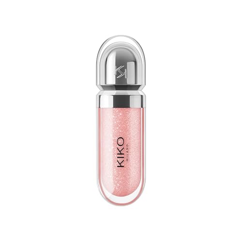 Kiko Milano 3D Hydra Lip Gloss – High Shine, Hydrating, Plumping, Non-Sticky, Moisturizing Lip Makeup – 04 Pearly Peach Rose – 6.5ml