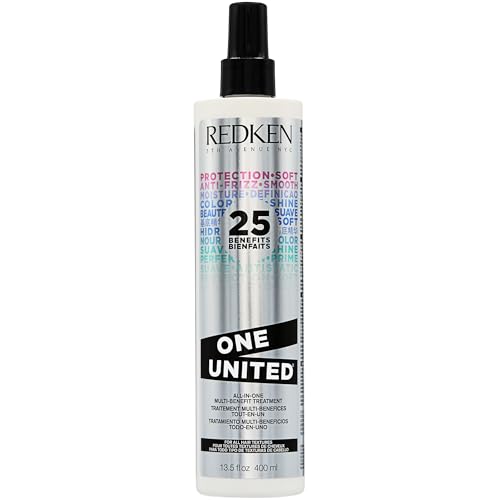 Redken One United Leave In Conditioner Spray - Multi-Benefit Leave In Treatment For All Hair Types, Heat Protectant & Detangler Spray, Paraben Free