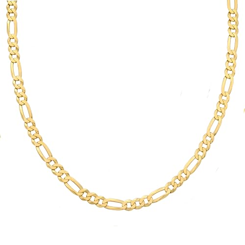 Floreo Italian 14k Gold Over 925 Silver 7.3mm Figaro Chain Necklace, 20 Inch