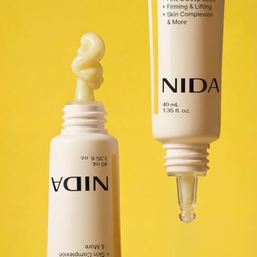 NIDA Revive Eye Cream For Face And Neck | Probiotics Lystate Solution, Retinal, Peptide Complex, Bakuchiol | Wrinkles, Fine Lines, Cell Turnover, Firm Skin Texture, Radiant Skin | 1.35 fl. oz., 40ml