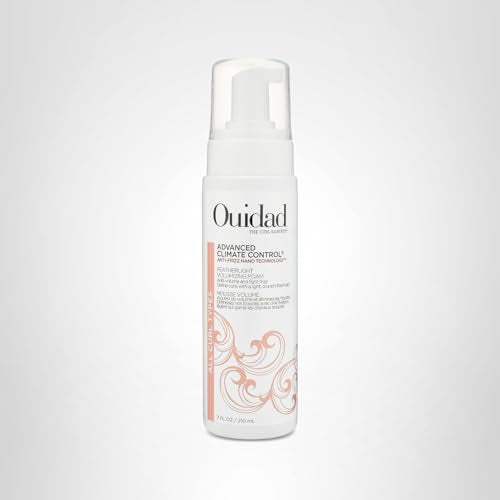 Ouidad Advanced Climate Control Volumizing Foam - 7 fl oz, Lightweight Hair Styling Foam, Anti-Frizz Nano Technology, Adds Volume, Fights Frizz & Defines Curls, Crunch-free Hold, For All Curl Types