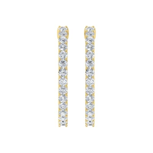 Shop QSE 0.5 Ct Lab Grown Diamond Inside out Hoop Earrings 14K Gold