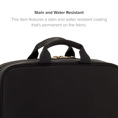 TUMI - Voyageur Madeline Cosmetic Bag - Women's Travel Makeup Toiletry Case, Lightweight with Zip Pockets and Metal Hanger - Medium, Black with Gold Hardware